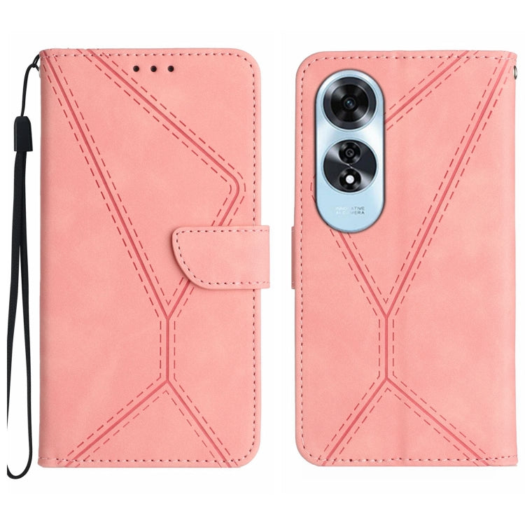 Custodia per telefono in pelle goffrata con cuciture, For OPPO Reno12 F 5G Global, For OPPO Reno12 Pro 5G Global, For OPPO Reno12 5G Global, For OPPO A60 4G