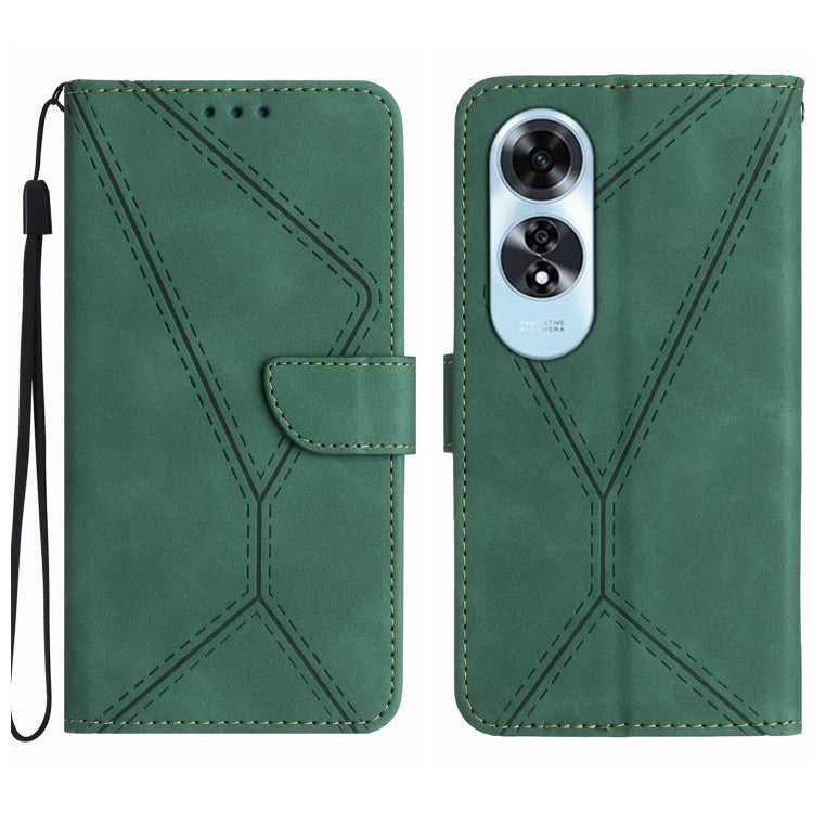 Custodia per telefono in pelle goffrata con cuciture, For OPPO Reno12 F 5G Global, For OPPO Reno12 Pro 5G Global, For OPPO Reno12 5G Global, For OPPO A60 4G