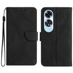 Custodia per telefono in pelle goffrata con cuciture, For OPPO Reno12 F 5G Global, For OPPO Reno12 Pro 5G Global, For OPPO Reno12 5G Global, For OPPO A60 4G