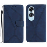 Custodia per telefono in pelle goffrata con cuciture, For OPPO Reno12 F 5G Global, For OPPO Reno12 Pro 5G Global, For OPPO Reno12 5G Global, For OPPO A60 4G