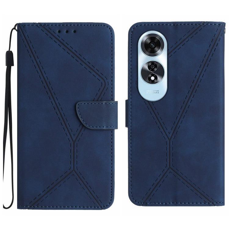 Custodia per telefono in pelle goffrata con cuciture, For OPPO Reno12 F 5G Global, For OPPO Reno12 Pro 5G Global, For OPPO Reno12 5G Global, For OPPO A60 4G