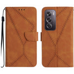 Custodia per telefono in pelle goffrata con cuciture, For OPPO Reno12 F 5G Global, For OPPO Reno12 Pro 5G Global, For OPPO Reno12 5G Global, For OPPO A60 4G