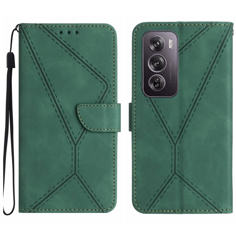 Custodia per telefono in pelle goffrata con cuciture, For OPPO Reno12 F 5G Global, For OPPO Reno12 Pro 5G Global, For OPPO Reno12 5G Global, For OPPO A60 4G