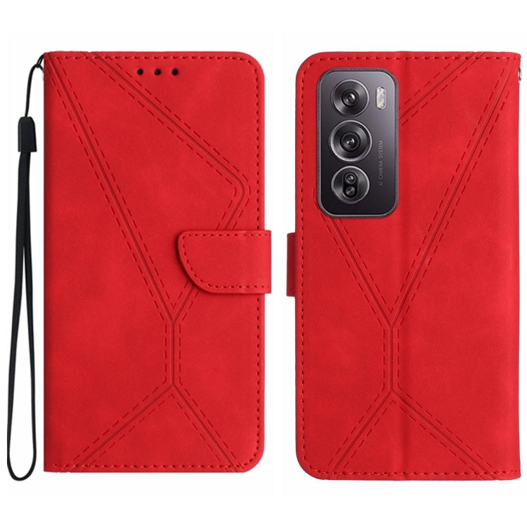 Custodia per telefono in pelle goffrata con cuciture, For OPPO Reno12 F 5G Global, For OPPO Reno12 Pro 5G Global, For OPPO Reno12 5G Global, For OPPO A60 4G
