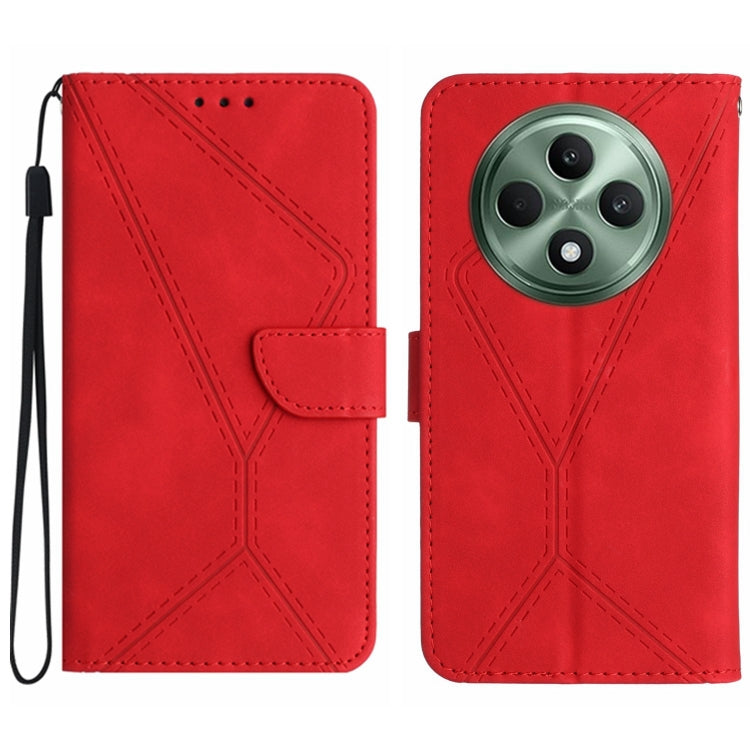 Custodia per telefono in pelle goffrata con cuciture, For OPPO Reno12 F 5G Global, For OPPO Reno12 Pro 5G Global, For OPPO Reno12 5G Global, For OPPO A60 4G