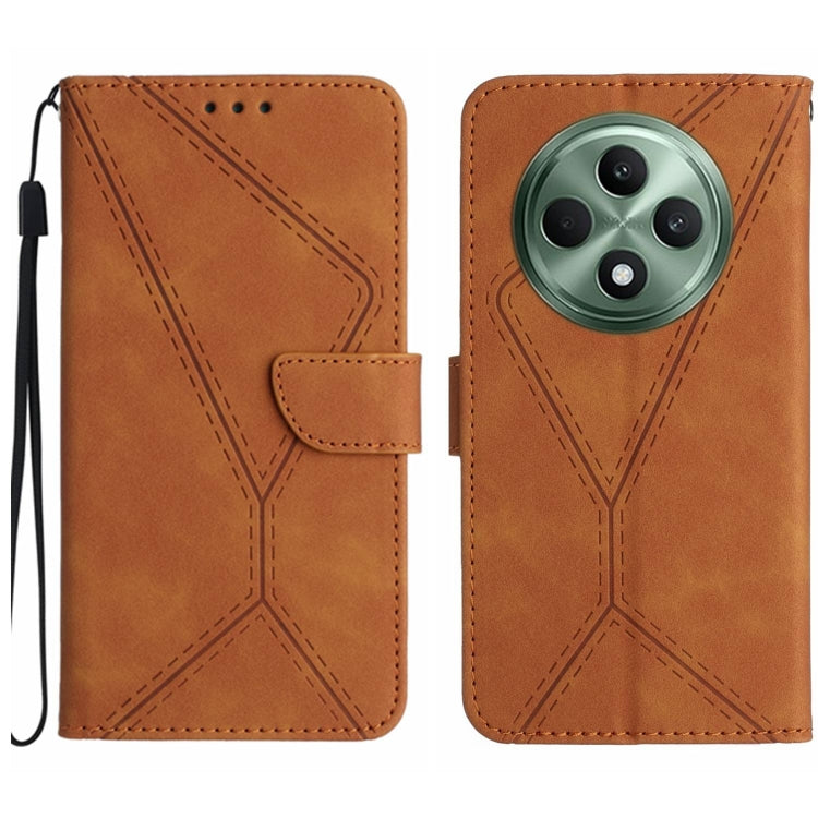 Custodia per telefono in pelle goffrata con cuciture, For OPPO Reno12 F 5G Global, For OPPO Reno12 Pro 5G Global, For OPPO Reno12 5G Global, For OPPO A60 4G
