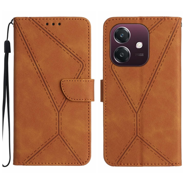 Custodia per telefono in pelle goffrata con cuciture, For OPPO A3 4G Global / 5G Global, For OPPO A3x India, For OPPO A80 EU / A3 Pro Global, For OPPO A3 Pro 5G India / K12x 5G Global