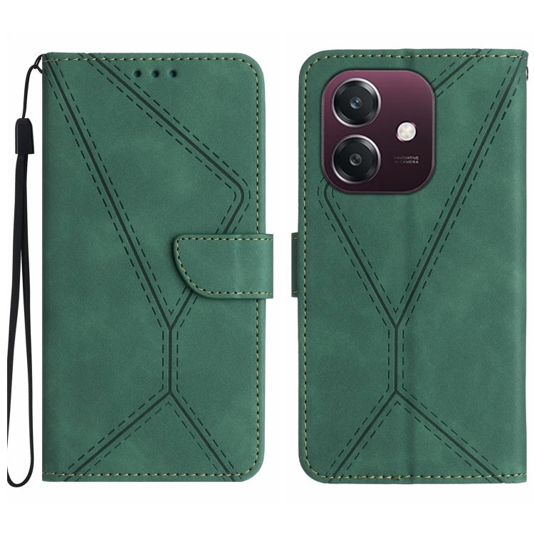 Custodia per telefono in pelle goffrata con cuciture, For OPPO A3 4G Global / 5G Global, For OPPO A3x India, For OPPO A80 EU / A3 Pro Global, For OPPO A3 Pro 5G India / K12x 5G Global