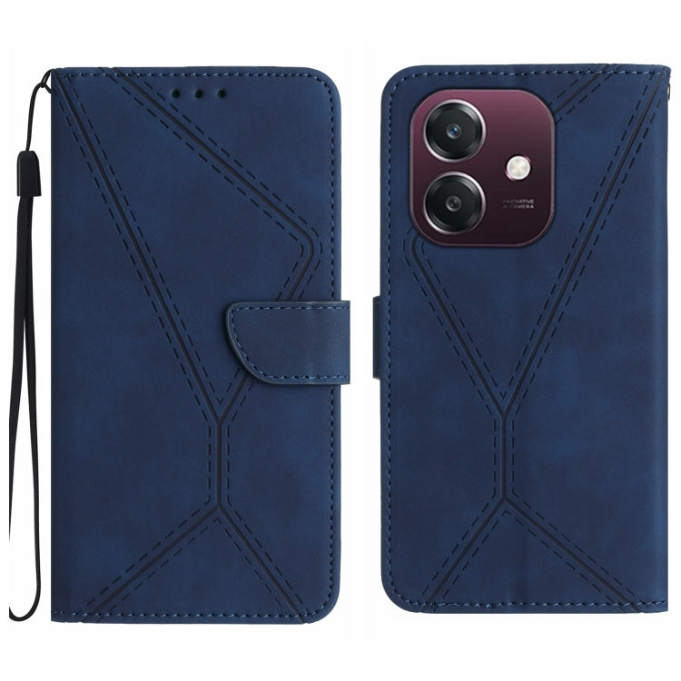 Custodia per telefono in pelle goffrata con cuciture, For OPPO A3 4G Global / 5G Global, For OPPO A3x India, For OPPO A80 EU / A3 Pro Global, For OPPO A3 Pro 5G India / K12x 5G Global