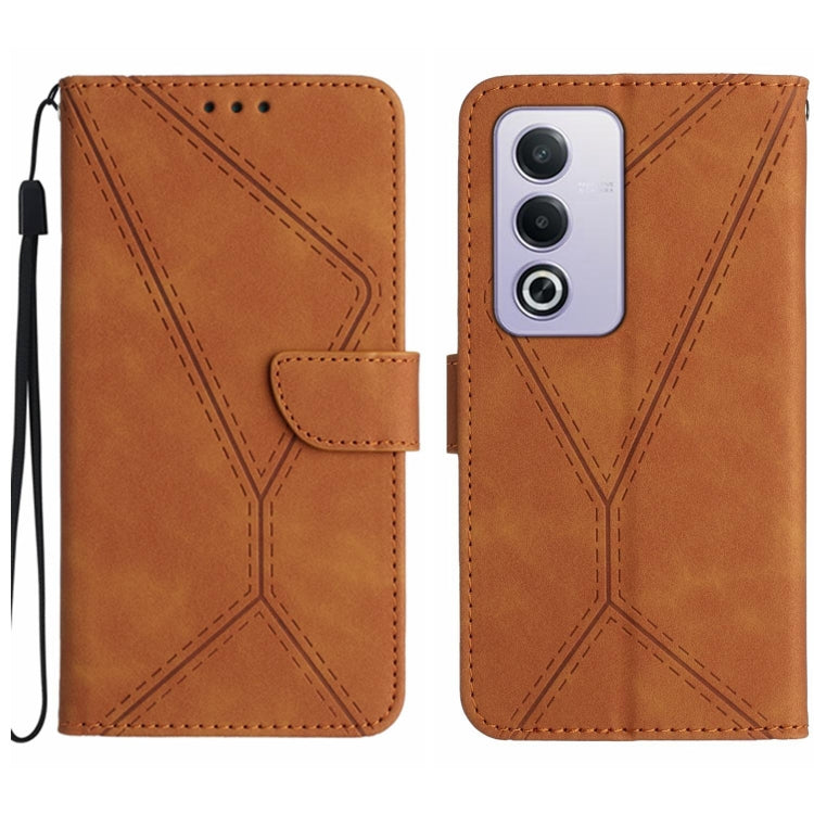 Custodia per telefono in pelle goffrata con cuciture, For OPPO A3 4G Global / 5G Global, For OPPO A3x India, For OPPO A80 EU / A3 Pro Global, For OPPO A3 Pro 5G India / K12x 5G Global