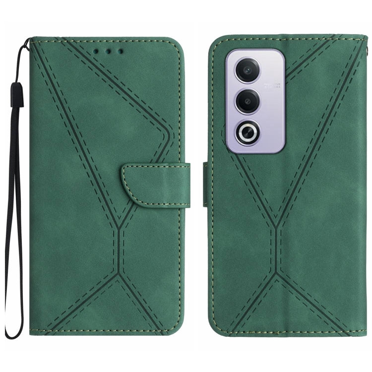 Custodia per telefono in pelle goffrata con cuciture, For OPPO A3 4G Global / 5G Global, For OPPO A3x India, For OPPO A80 EU / A3 Pro Global, For OPPO A3 Pro 5G India / K12x 5G Global