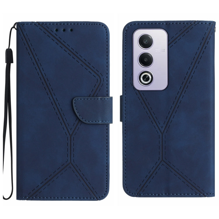 Custodia per telefono in pelle goffrata con cuciture, For OPPO A3 4G Global / 5G Global, For OPPO A3x India, For OPPO A80 EU / A3 Pro Global, For OPPO A3 Pro 5G India / K12x 5G Global