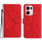 Custodia per telefono in pelle goffrata con cuciture, For OPPO A5 Pro 5G Global, For OPPO Reno13 Pro Global, For OPPO Reno13 Global, For OPPO Reno13 F 4G / 5G