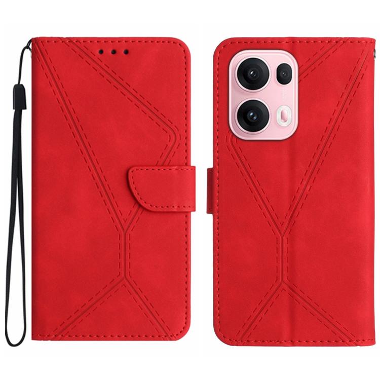 Custodia per telefono in pelle goffrata con cuciture, For OPPO A5 Pro 5G Global, For OPPO Reno13 Pro Global, For OPPO Reno13 Global, For OPPO Reno13 F 4G / 5G