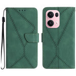 Custodia per telefono in pelle goffrata con cuciture, For OPPO A5 Pro 5G Global, For OPPO Reno13 Pro Global, For OPPO Reno13 Global, For OPPO Reno13 F 4G / 5G