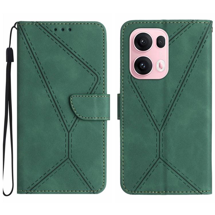 Custodia per telefono in pelle goffrata con cuciture, For OPPO A5 Pro 5G Global, For OPPO Reno13 Pro Global, For OPPO Reno13 Global, For OPPO Reno13 F 4G / 5G