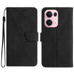 Custodia per telefono in pelle goffrata con cuciture, For OPPO A5 Pro 5G Global, For OPPO Reno13 Pro Global, For OPPO Reno13 Global, For OPPO Reno13 F 4G / 5G