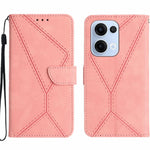 Custodia per telefono in pelle goffrata con cuciture, For OPPO A5 Pro 5G Global, For OPPO Reno13 Pro Global, For OPPO Reno13 Global, For OPPO Reno13 F 4G / 5G