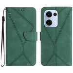 Custodia per telefono in pelle goffrata con cuciture, For OPPO A5 Pro 5G Global, For OPPO Reno13 Pro Global, For OPPO Reno13 Global, For OPPO Reno13 F 4G / 5G