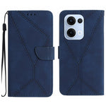 Custodia per telefono in pelle goffrata con cuciture, For OPPO A5 Pro 5G Global, For OPPO Reno13 Pro Global, For OPPO Reno13 Global, For OPPO Reno13 F 4G / 5G