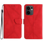 Custodia per telefono in pelle goffrata con cuciture, For OPPO A5 Pro 5G Global, For OPPO Reno13 Pro Global, For OPPO Reno13 Global, For OPPO Reno13 F 4G / 5G