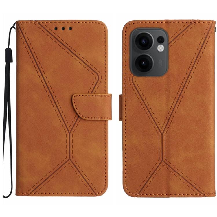 Custodia per telefono in pelle goffrata con cuciture, For OPPO A5 Pro 5G Global, For OPPO Reno13 Pro Global, For OPPO Reno13 Global, For OPPO Reno13 F 4G / 5G