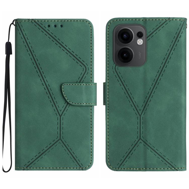 Custodia per telefono in pelle goffrata con cuciture, For OPPO A5 Pro 5G Global, For OPPO Reno13 Pro Global, For OPPO Reno13 Global, For OPPO Reno13 F 4G / 5G