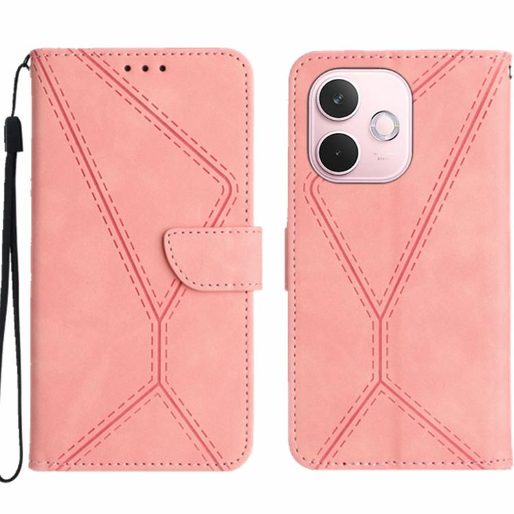 Custodia per telefono in pelle goffrata con cuciture, For OPPO A5 Pro 5G Global, For OPPO Reno13 Pro Global, For OPPO Reno13 Global, For OPPO Reno13 F 4G / 5G