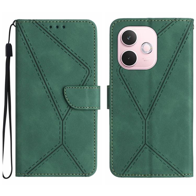 Custodia per telefono in pelle goffrata con cuciture, For OPPO A5 Pro 5G Global, For OPPO Reno13 Pro Global, For OPPO Reno13 Global, For OPPO Reno13 F 4G / 5G