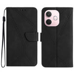Custodia per telefono in pelle goffrata con cuciture, For OPPO A5 Pro 5G Global, For OPPO Reno13 Pro Global, For OPPO Reno13 Global, For OPPO Reno13 F 4G / 5G