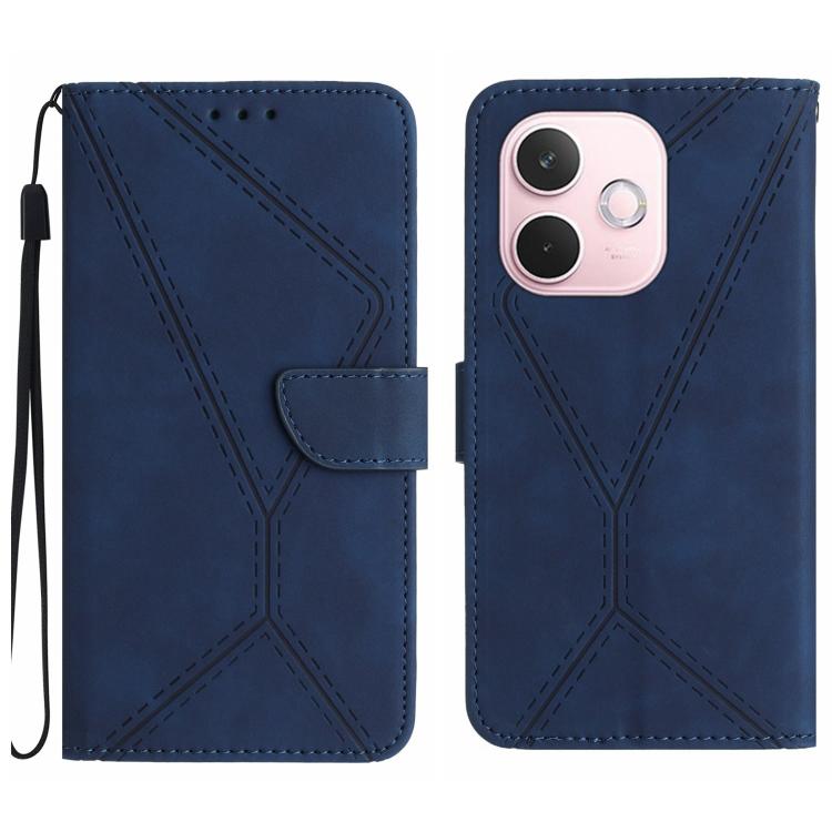 Custodia per telefono in pelle goffrata con cuciture, For OPPO A5 Pro 5G Global, For OPPO Reno13 Pro Global, For OPPO Reno13 Global, For OPPO Reno13 F 4G / 5G