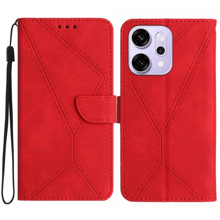 Custodia per telefono in pelle goffrata con cuciture, For OPPO A5x 4G Global / 5G Global, For OPPO A5 5G Global, For OPPO Reno14 Pro 5G Global, For OPPO Reno14 5G Global