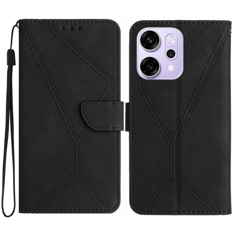 Custodia per telefono in pelle goffrata con cuciture, For OPPO A5x 4G Global / 5G Global, For OPPO A5 5G Global, For OPPO Reno14 Pro 5G Global, For OPPO Reno14 5G Global