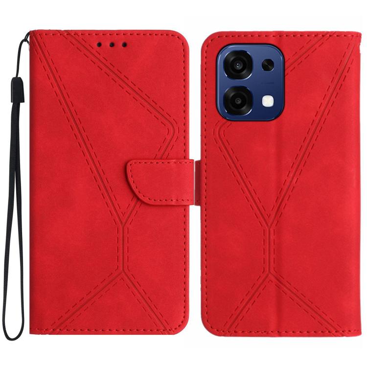 Custodia per telefono in pelle goffrata con cuciture, For OPPO Reno15 Pro Max 5G Global, For OPPO Reno15 Pro 5G Global, For OPPO Reno15 5G Global, For OPPO A6 Pro 4G / 5G Global