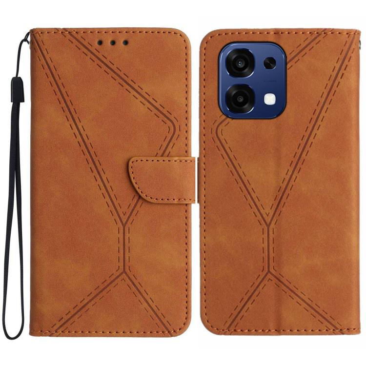 Custodia per telefono in pelle goffrata con cuciture, For OPPO Reno15 Pro Max 5G Global, For OPPO Reno15 Pro 5G Global, For OPPO Reno15 5G Global, For OPPO A6 Pro 4G / 5G Global