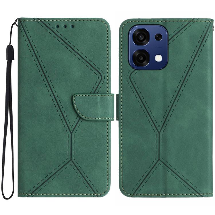 Custodia per telefono in pelle goffrata con cuciture, For OPPO Reno15 Pro Max 5G Global, For OPPO Reno15 Pro 5G Global, For OPPO Reno15 5G Global, For OPPO A6 Pro 4G / 5G Global