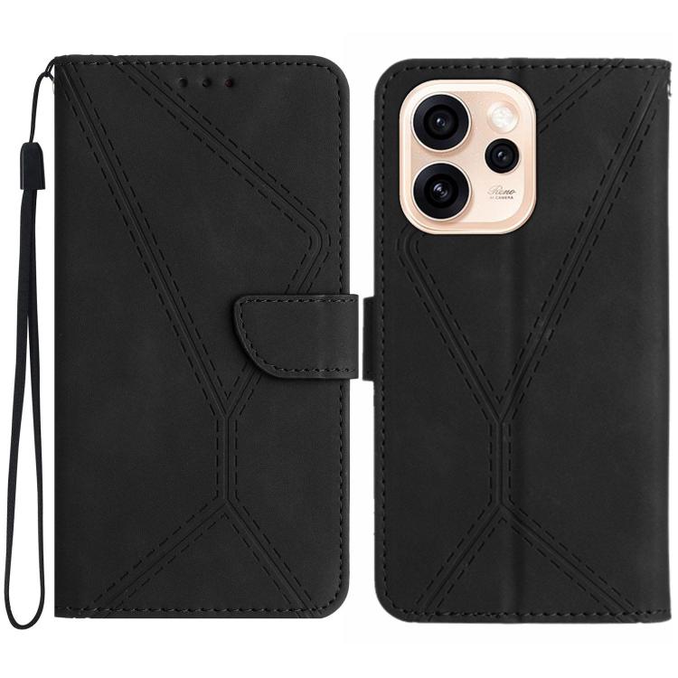 Custodia per telefono in pelle goffrata con cuciture, For OPPO Reno15 Pro Max 5G Global, For OPPO Reno15 Pro 5G Global, For OPPO Reno15 5G Global, For OPPO A6 Pro 4G / 5G Global