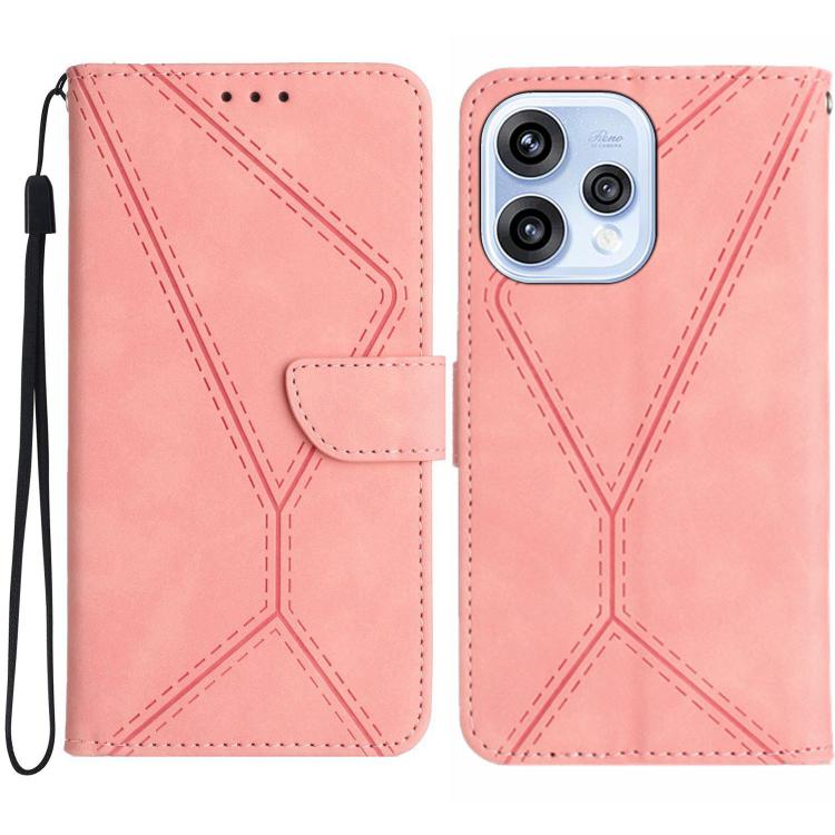 Custodia per telefono in pelle goffrata con cuciture, For OPPO Reno15 Pro Max 5G Global, For OPPO Reno15 Pro 5G Global, For OPPO Reno15 5G Global, For OPPO A6 Pro 4G / 5G Global