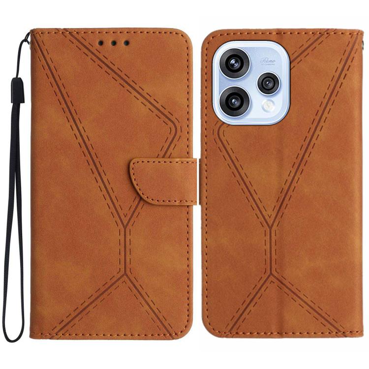 Custodia per telefono in pelle goffrata con cuciture, For OPPO Reno15 Pro Max 5G Global, For OPPO Reno15 Pro 5G Global, For OPPO Reno15 5G Global, For OPPO A6 Pro 4G / 5G Global