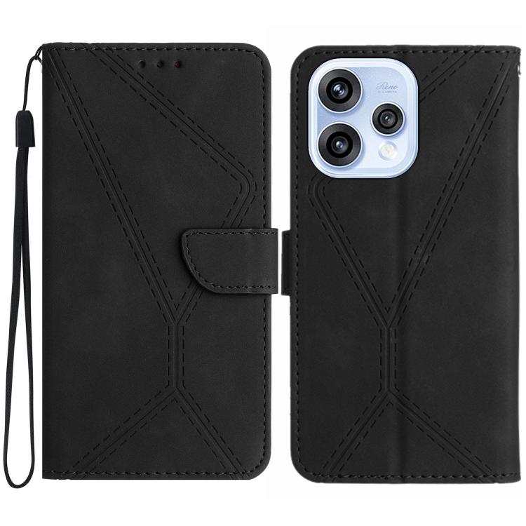 Custodia per telefono in pelle goffrata con cuciture, For OPPO Reno15 Pro Max 5G Global, For OPPO Reno15 Pro 5G Global, For OPPO Reno15 5G Global, For OPPO A6 Pro 4G / 5G Global