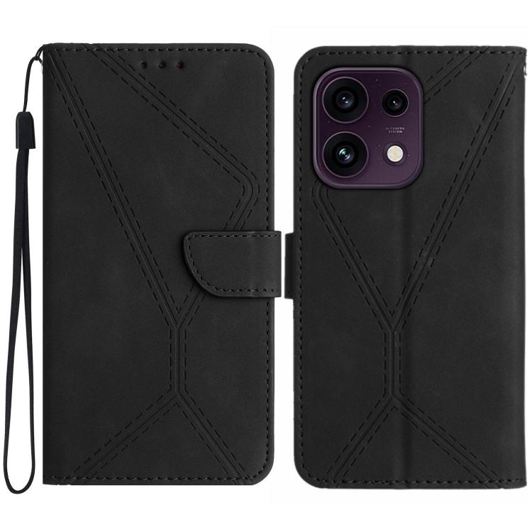 Custodia per telefono in pelle goffrata con cuciture, For OPPO Reno16 F / Reno16 FS 5G, For OPPO Reno16 / Reno16 Pro 5G Global, For OPPO A6 5G Global / A6x 5G, For OPPO Reno15 F 5G Global