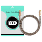 EMK Cavo di collegamento in fibra ottica audio digitale TV placcato oro, 0.5m, 1m, 1.5m, 2m, 3m, 5m, 8m, 10m, 15m, 20m, 25m, 30m
