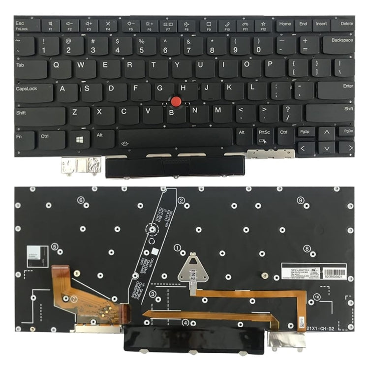 US Version Laptop Backlit Keyboard For Lenovo Thinkpad X1C / X1 Carbon 2021