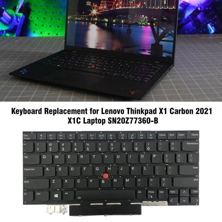 US Version Laptop Backlit Keyboard For Lenovo Thinkpad X1C / X1 Carbon 2021