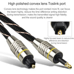 EMK Square Port to Round Port Set-top Box Cavo di collegamento in fibra ottica audio digitale, 1m, 1.5m, 2m, 3m, 5m, 10m