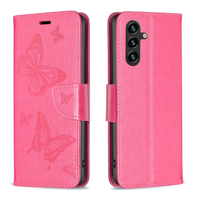 Custodia in pelle con farfalle per Samsung Galaxy A25 5G