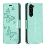 Custodia in pelle con farfalle per Samsung Galaxy S23 FE 5G