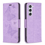 Custodia in pelle con farfalle per Samsung Galaxy S23 FE 5G
