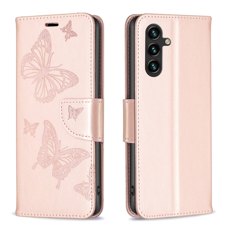 Custodia in pelle con farfalle per Samsung Galaxy A25 5G