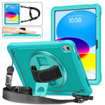 Custodia per tablet ibrida resistente con maniglia e cinturino, For iPad Air 2022 10.9 / Pro 11 2022, For iPad 10th Gen 10.9 2022, For iPad 10.2 2021 / 2020 / 2019, For iPad mini 6 / mini 2024